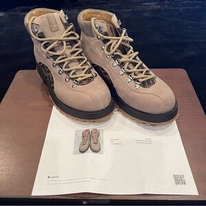 Fendi Beige Nubuck Leather Hiking Boots Monogram Men’s Size 9